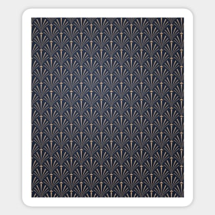 Art Deco Palm Pattern in Midnight Blue Sticker